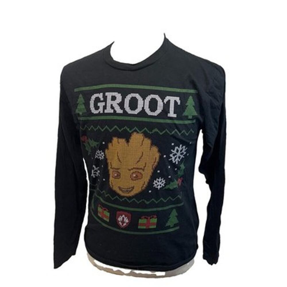 Men’s Medium- Marvel Groot Guardians Of The Galaxy Ugly Christmas Long sleeve